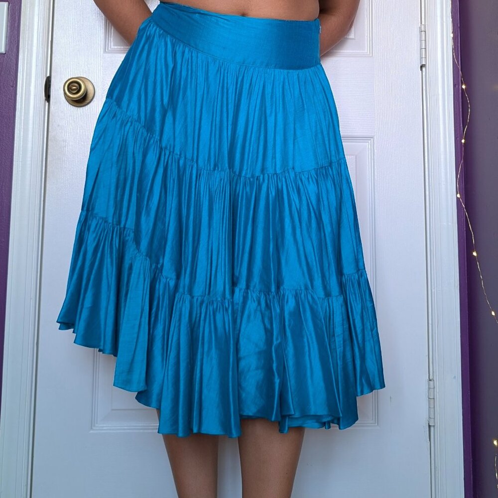 Ralph Lauren 100% Silk A-line Flowy Skirt